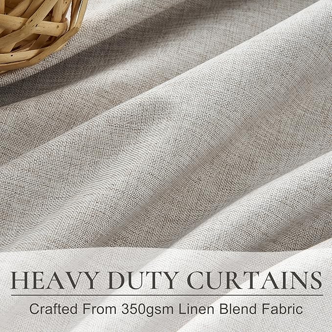 Light Brown Linen Floor to Ceiling Curtains